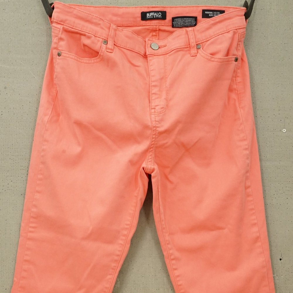 Buffalo David Bitton Havana 8/29 Coral Pink Jeans Pants High Rise Skinny Ankle